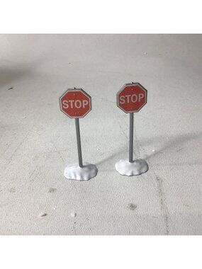Dept 56 Snow Village Stop Signs Set of 2 Accessory #51764
